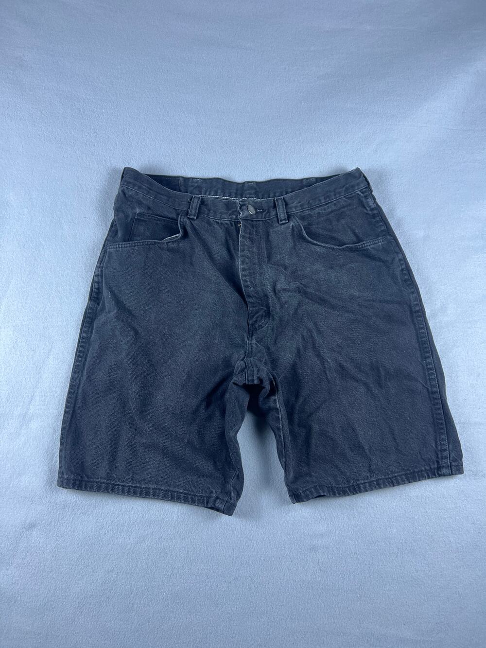 Wrangler Denim Shorts Mens 32 Black Heavyweight Cotton Work Casual Jean Jorts